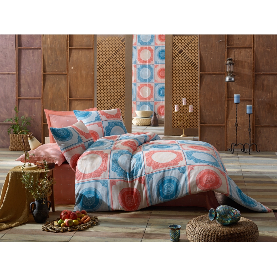 

Постельное белье Eponj Home Ornament Mint Somon ранфорс евро (Ep-010469)