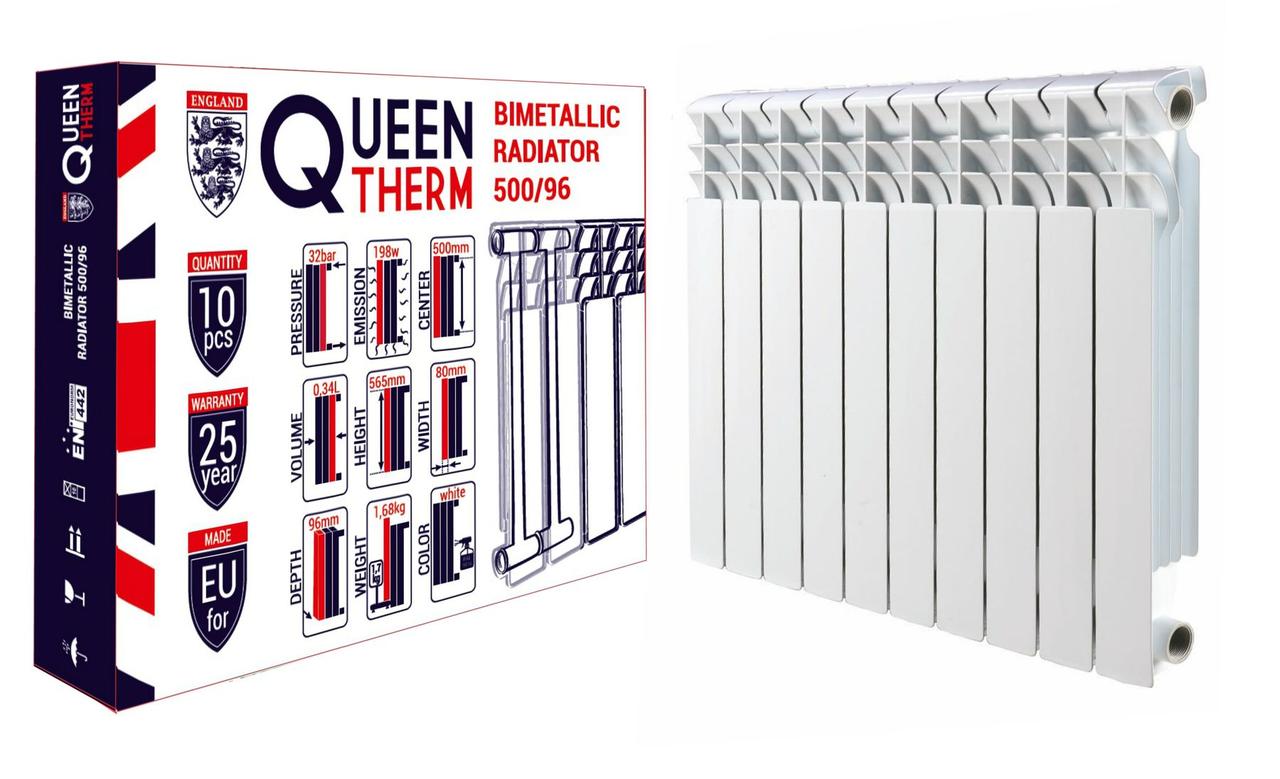 

Радиатор биметаллический секционный QUEEN THERM 500/96 кратно 10 Белый (000017726)
