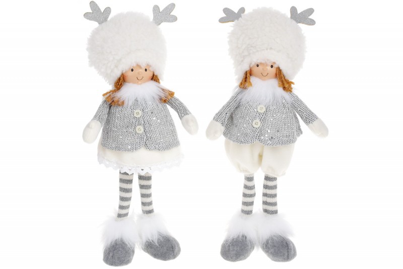 

Новогодняя игрушка Дети в оленьих шапках, 40см, 2шт/уп Bon 822-324 (NAT07702)