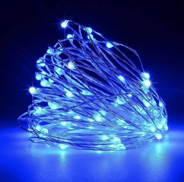 

Светодиодная Гирлянда новогодняя 500Led на проволоке 50м 8 Режимов IP44 для домашнего или уличного освещения RD 217 Цвет ламп Синий