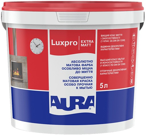 

Краска латексная Aura Lux Pro Extramatt белая 5 л арт - 40496