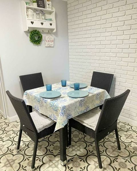 

Скатерть с тефлоновым покрытием MacroHorizon Коралл Голубой, 140*220 см