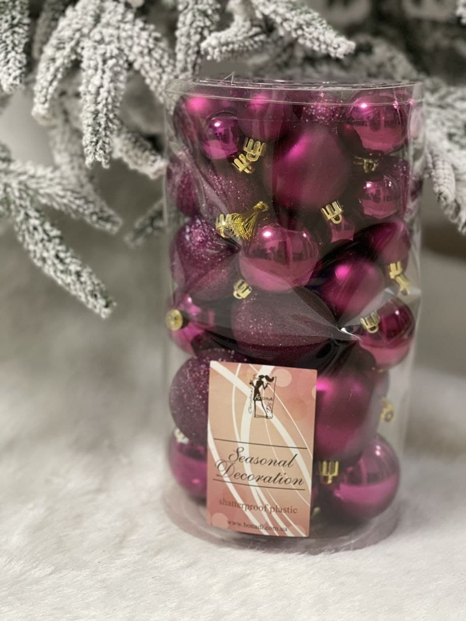 

Набор новогодних шариков 3 см 40 шт марсала