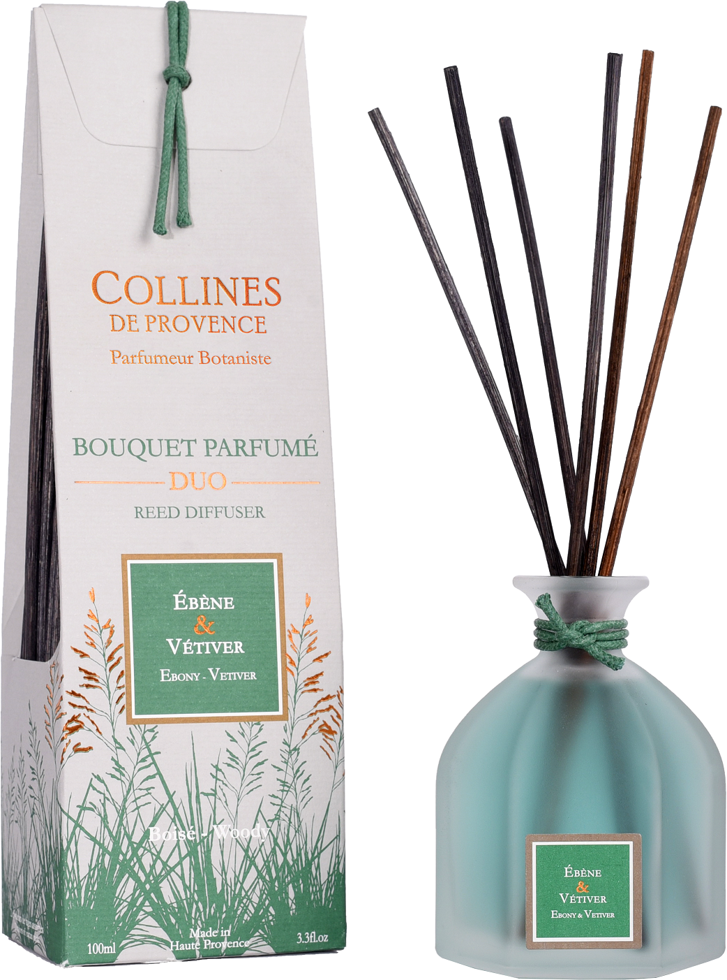 

Аромадиффузор Collines de Provence Черное дерево и Ветивер Duos Parfumé (Дуэт),100мл