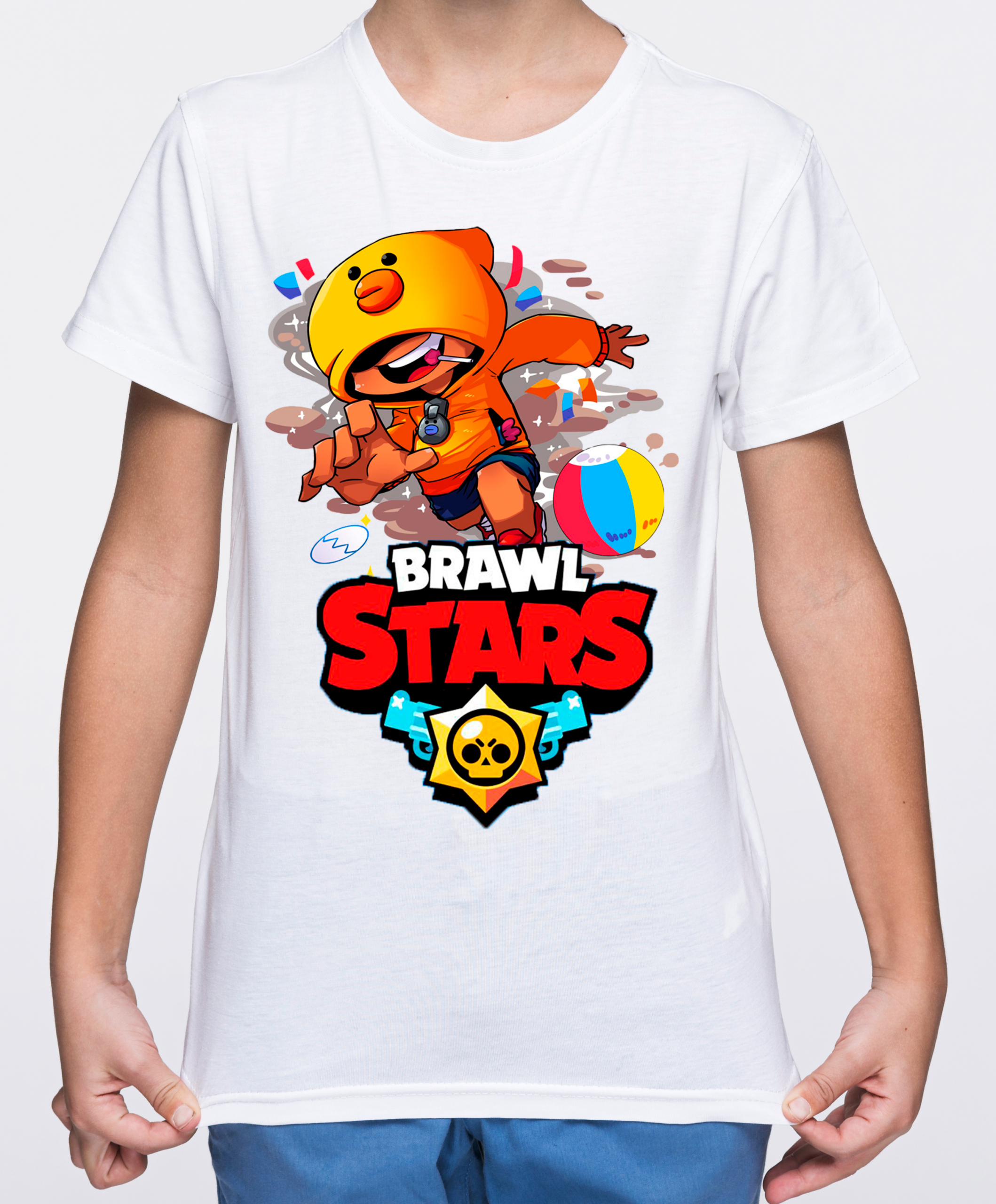 

Футболка хлопковая Fruit of the Loom Brawl Stars Белая 116 cм Y11T116
