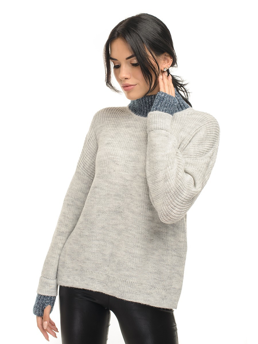 

Свободный женский свитер SVTR 431  светло-серый (SVTR 431_серый, Свободный женский свитер SVTR 431 48-52 светло-серый (SVTR 431_серый)