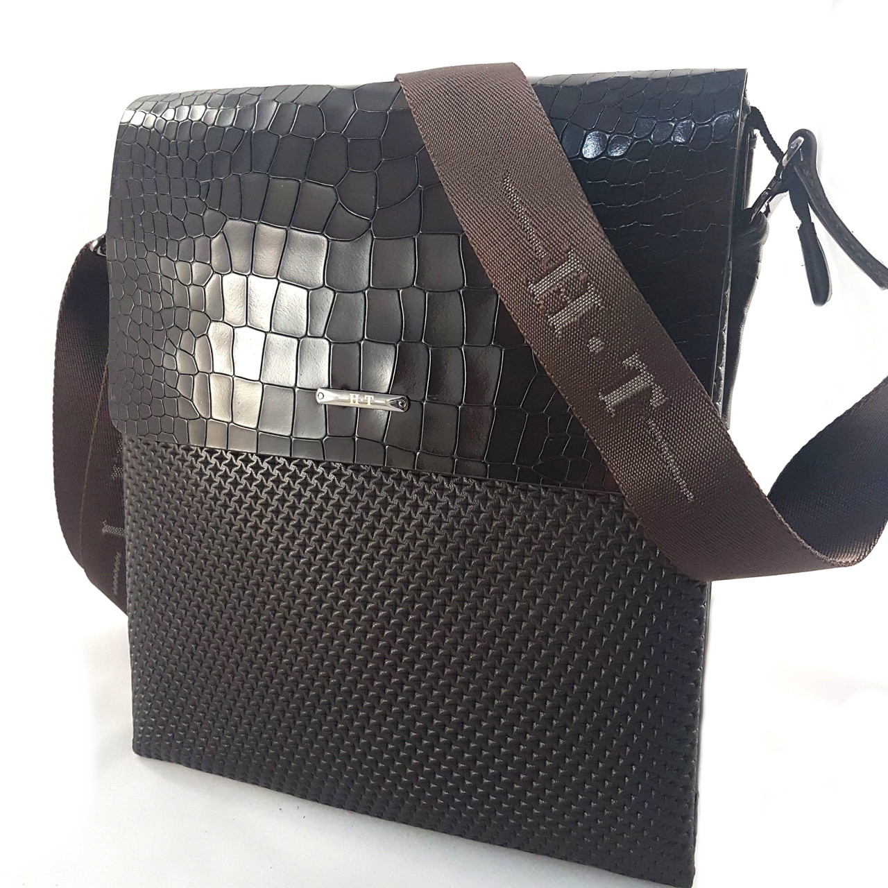 

Сумка кожаная мужская наплечная из натуральной кожи H.T. Leather 1234357 Коричневый