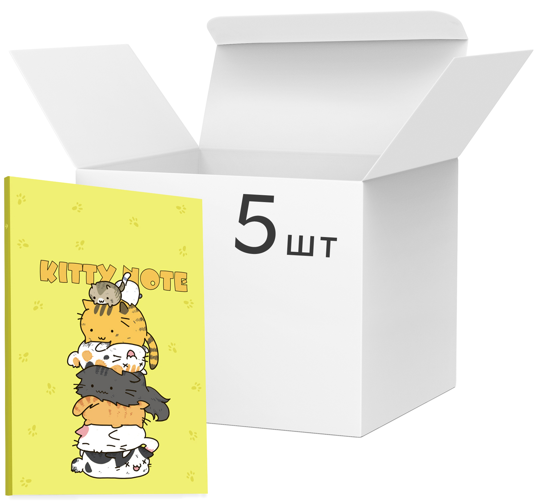 

Упаковка блокнотов 4Profi Kitty note А5 в клетку 40 листов Yellow 5 шт (900084)