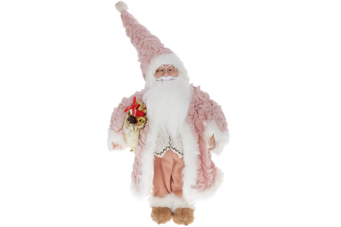 

Мягкая новогодняя игрушка BonaDi Санта 45см розовый (822-370)