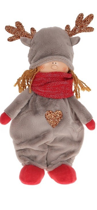 

Новогодняя игрушка BonaDi Малышка 35см коричневый с красным (822-338-1)