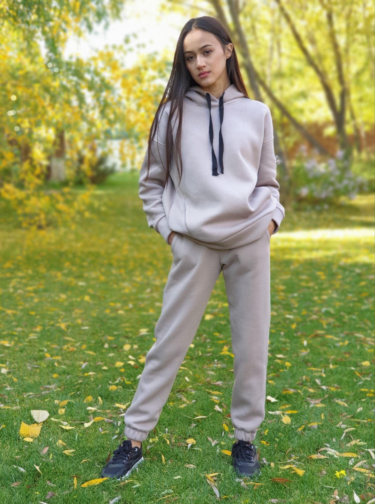 

Спортивный костюм на флисе однотонный 48-50 бежевый