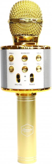

Bluetooth-микрофон для караоке ITrendy с подсветкой Золотистый (MK2LGold) (4820176254047)