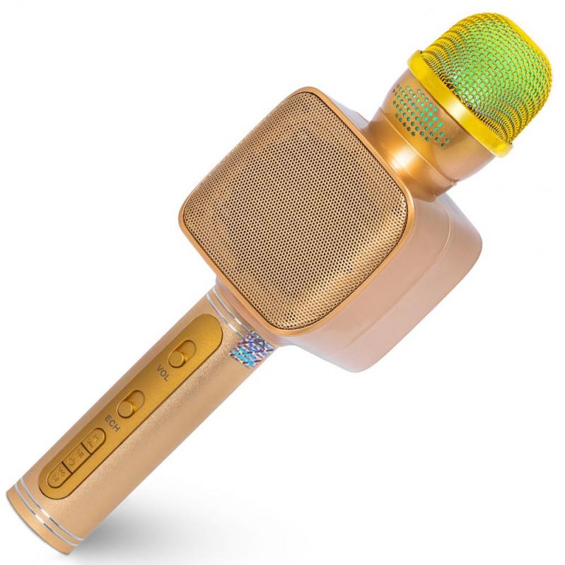 

Караоке Микрофон Magic Karaoke YS-68 (Gold) Bluetooth Колонка 2в1 с голограммой LED Эхо Мембраной Беспроводной для Детей Взрослых