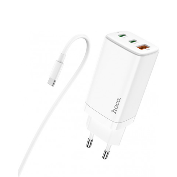 

Зарядное сетевое HOCO N16 Scenery PDx2+QC3.0 65W (1USB 3A) Type-C-Type-C Белый