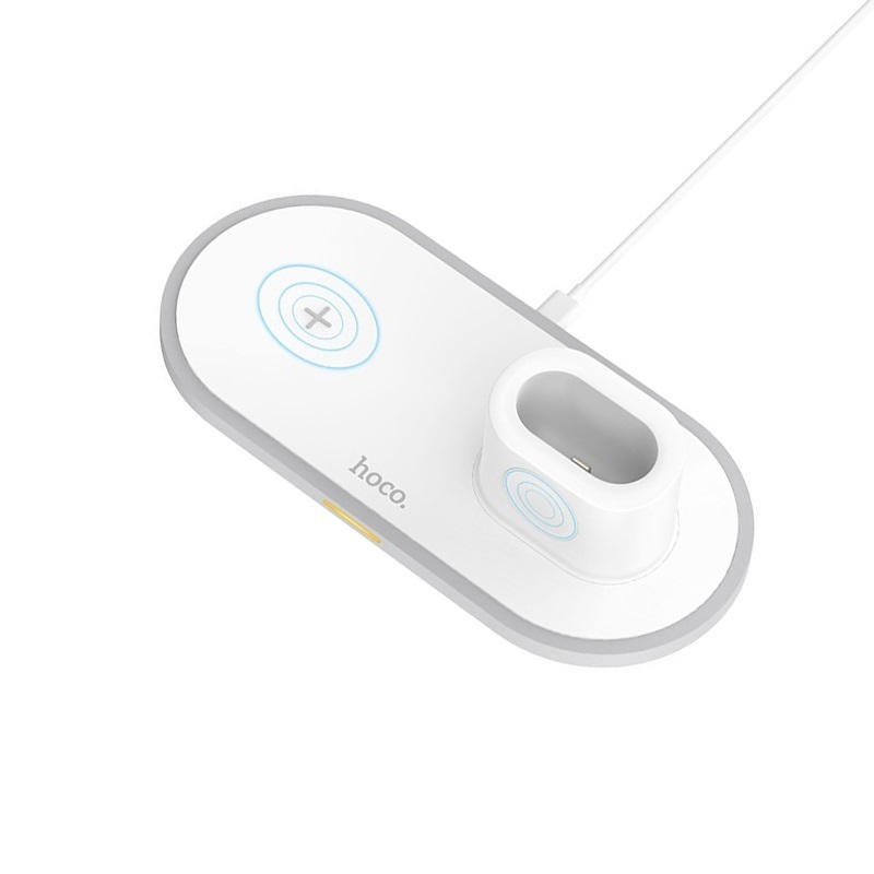 

Зарядное беспроводное устройство HOCO CW21 Wisdom 3in1 (10W 2A) Белый