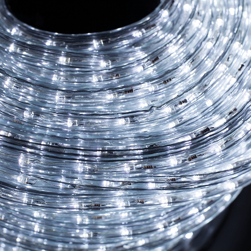 

Светодиодная уличная гирлянда лента дюралайт 100 м 3600 LED с переходником холодный белый