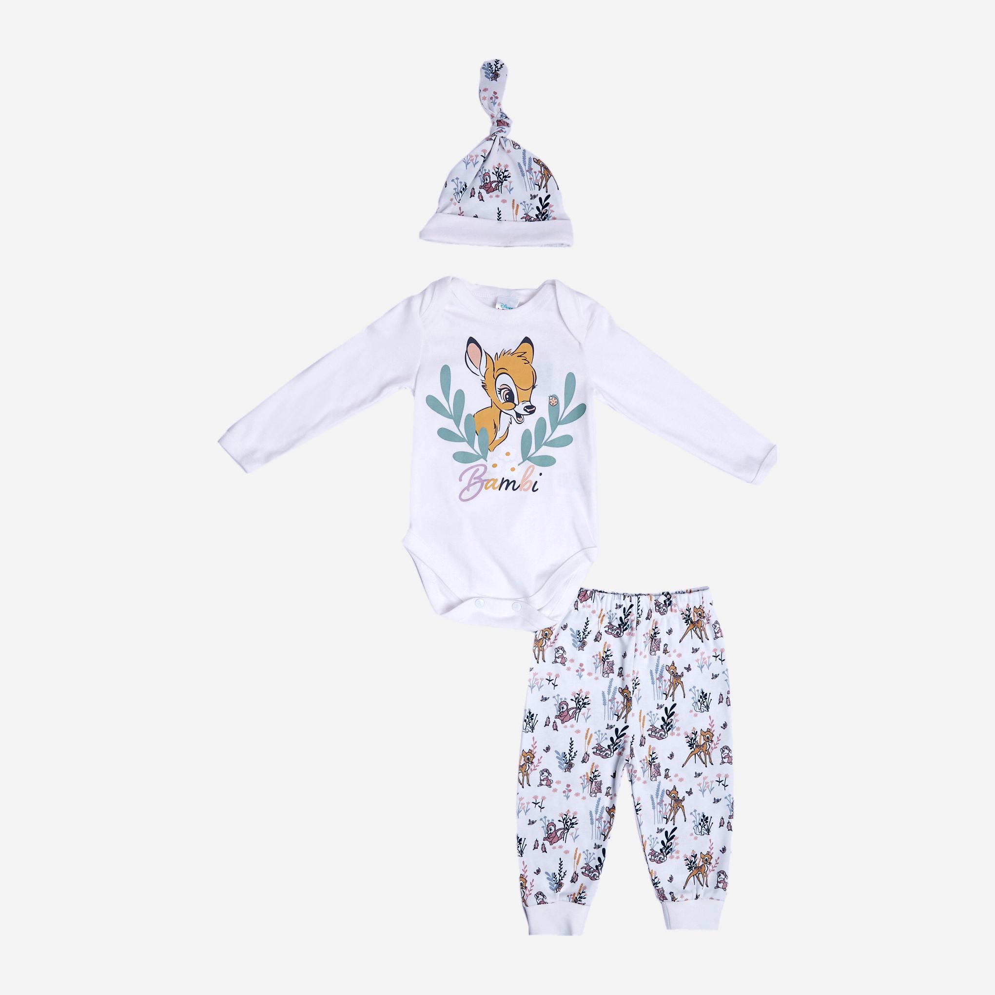 

Комплект (боди + штаны + шапка) Disney Bambi BA18528 68-74 см Белый