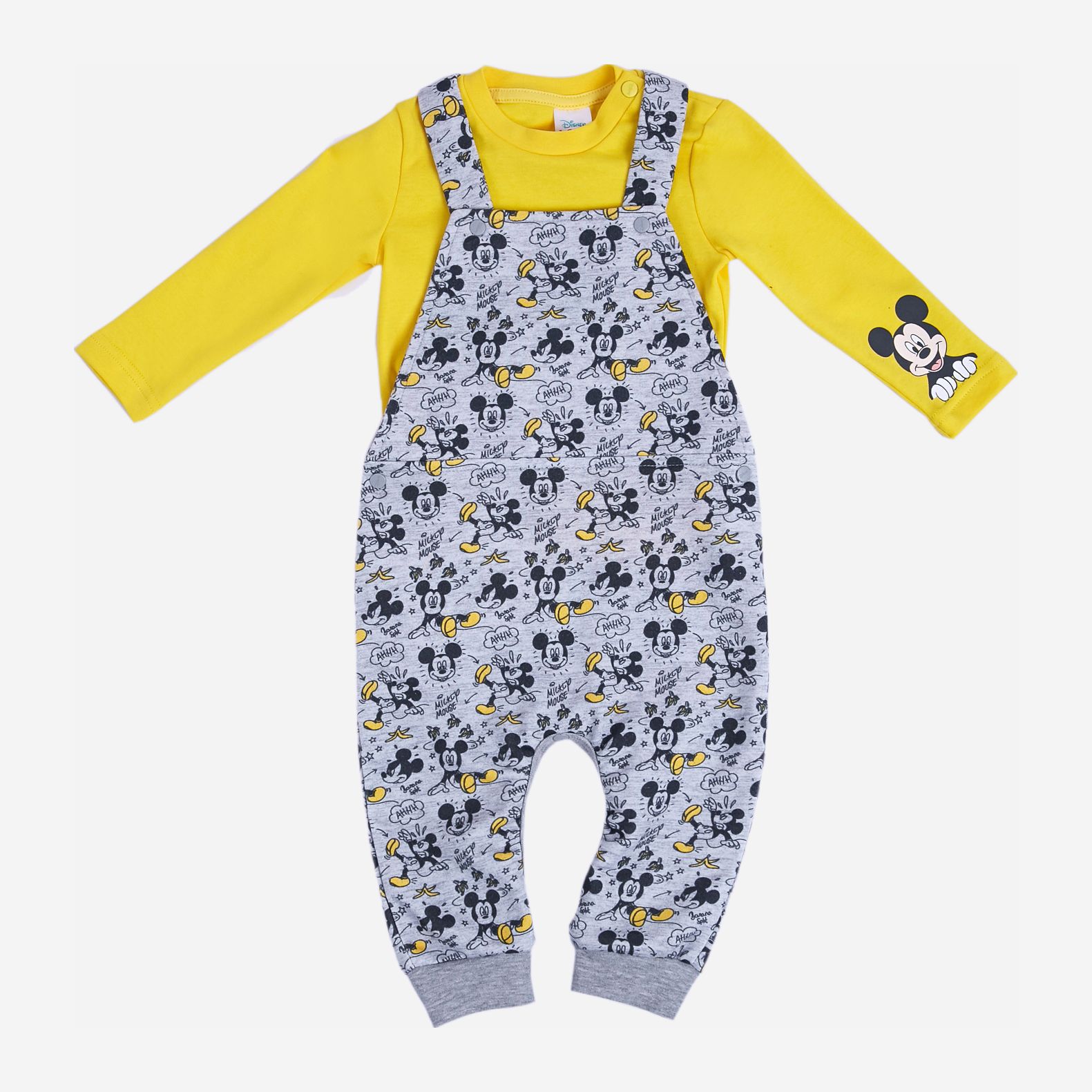 

Комплект (полукомбинезон + свитшот) Disney Mickey Mouse MC18337 80-86 см Бело-желтый