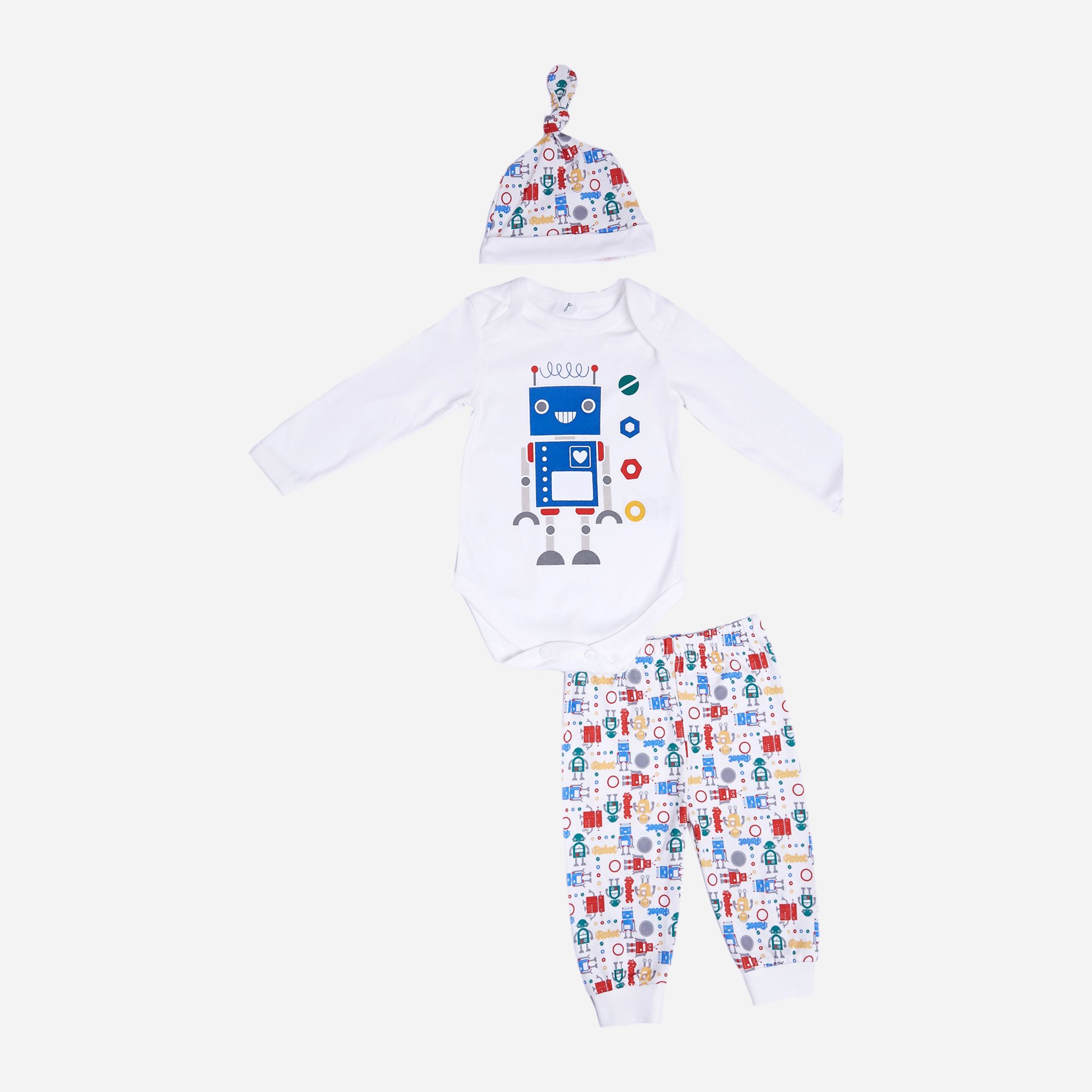 

Комплект (боди + штаны + шапка) Panolino PL19086 68-74 см Белый