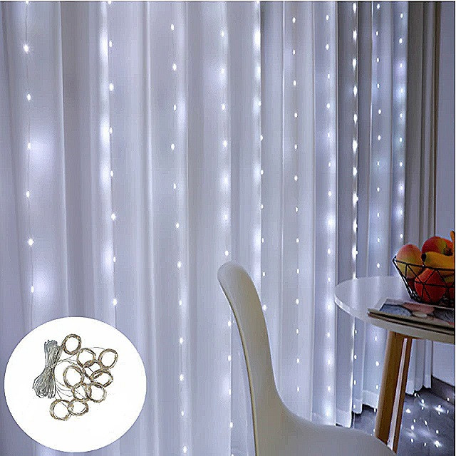 

Гирлянда штора роса 2mx2m 200LED, разные цвета ламп Белый