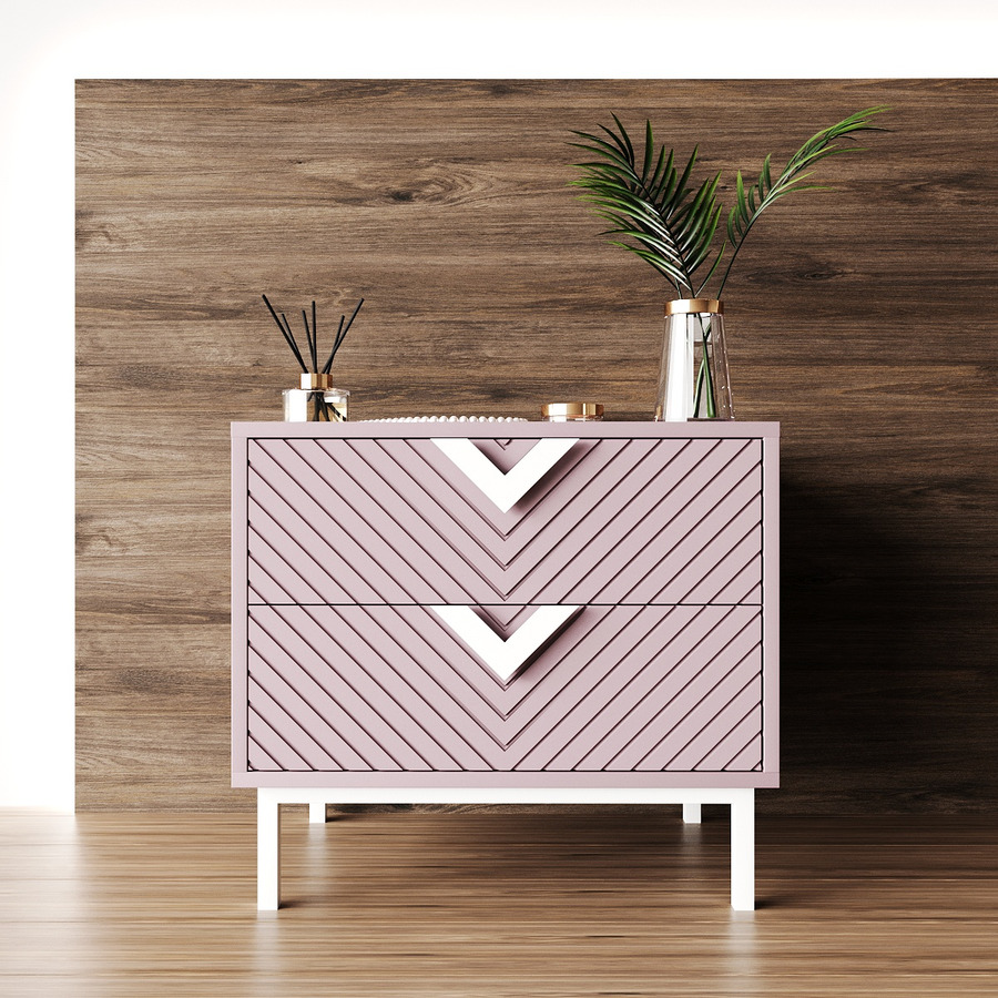 

Прикроватная тумба Fenster Оксфорд Белая/Лаванда