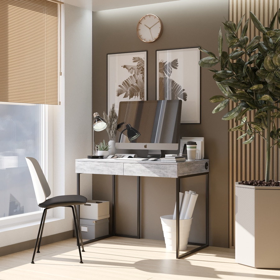 

Компьютерный стол Fenster Моррис 2 Чёрный ДСП Урбан 730x1000x600