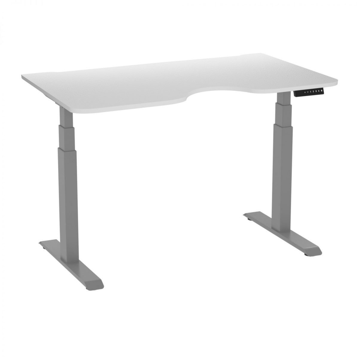 

Компьютерный стол с регулировкой по высоте ErgoWork Duo Motor Silver Platinum 1380*800*18 мм