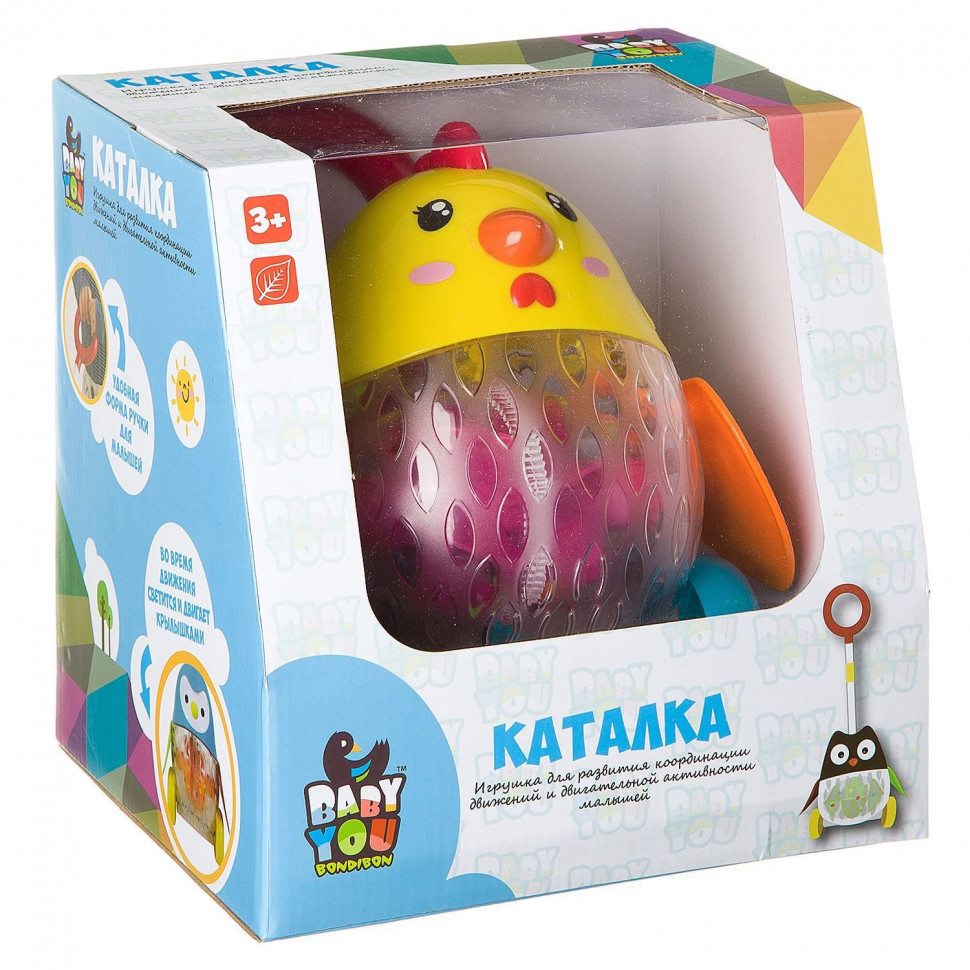 

Детская игрушечная каталка 1601ABC с подсветкой (Цыпленок) MAXLAND