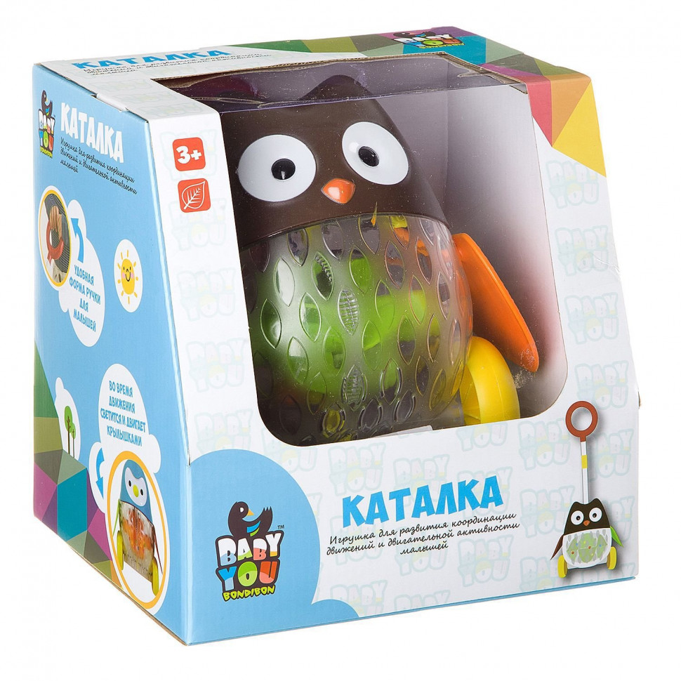 

Детская игрушечная каталка 1601ABC с подсветкой (Сова) MAXLAND