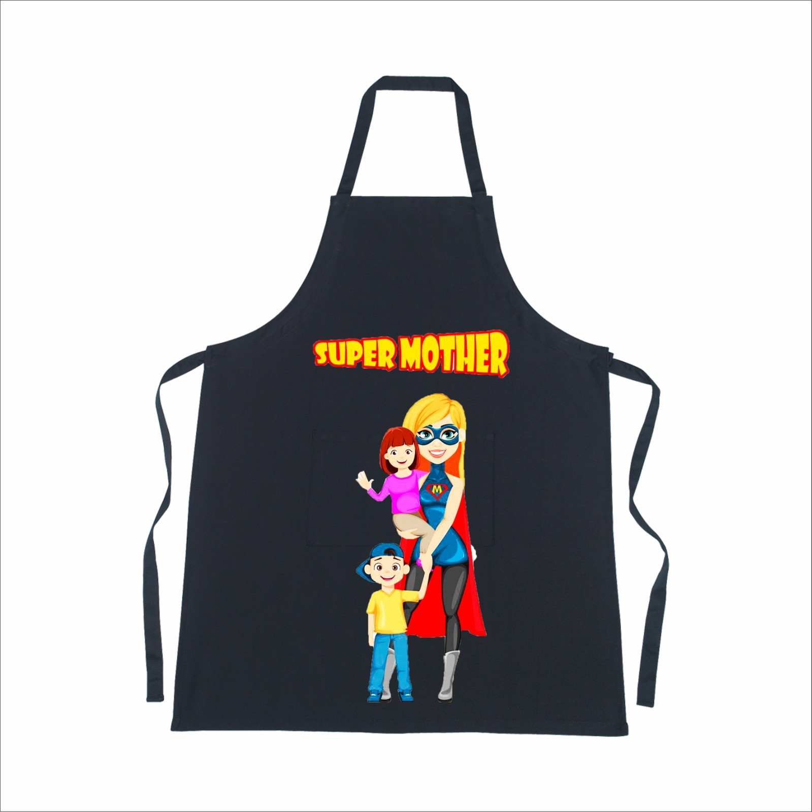 

Фартух Vivay з принтом Super mother Чорний 64x64 см (6510)