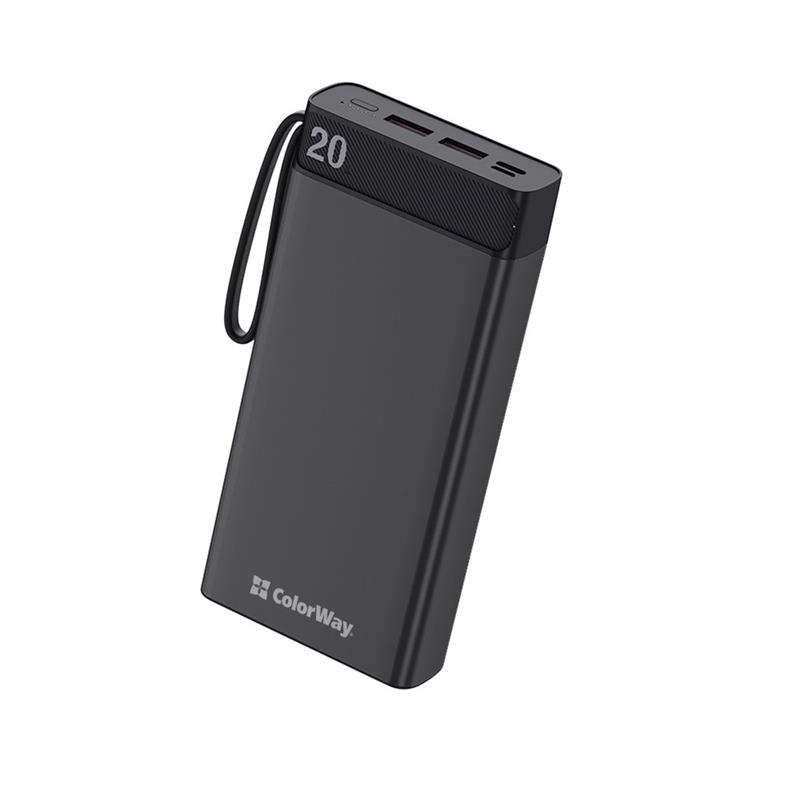 

Универсальная мобильная батарея ColorWay Metal Case 20000mAh Black (CW-PB200LPB2BK)