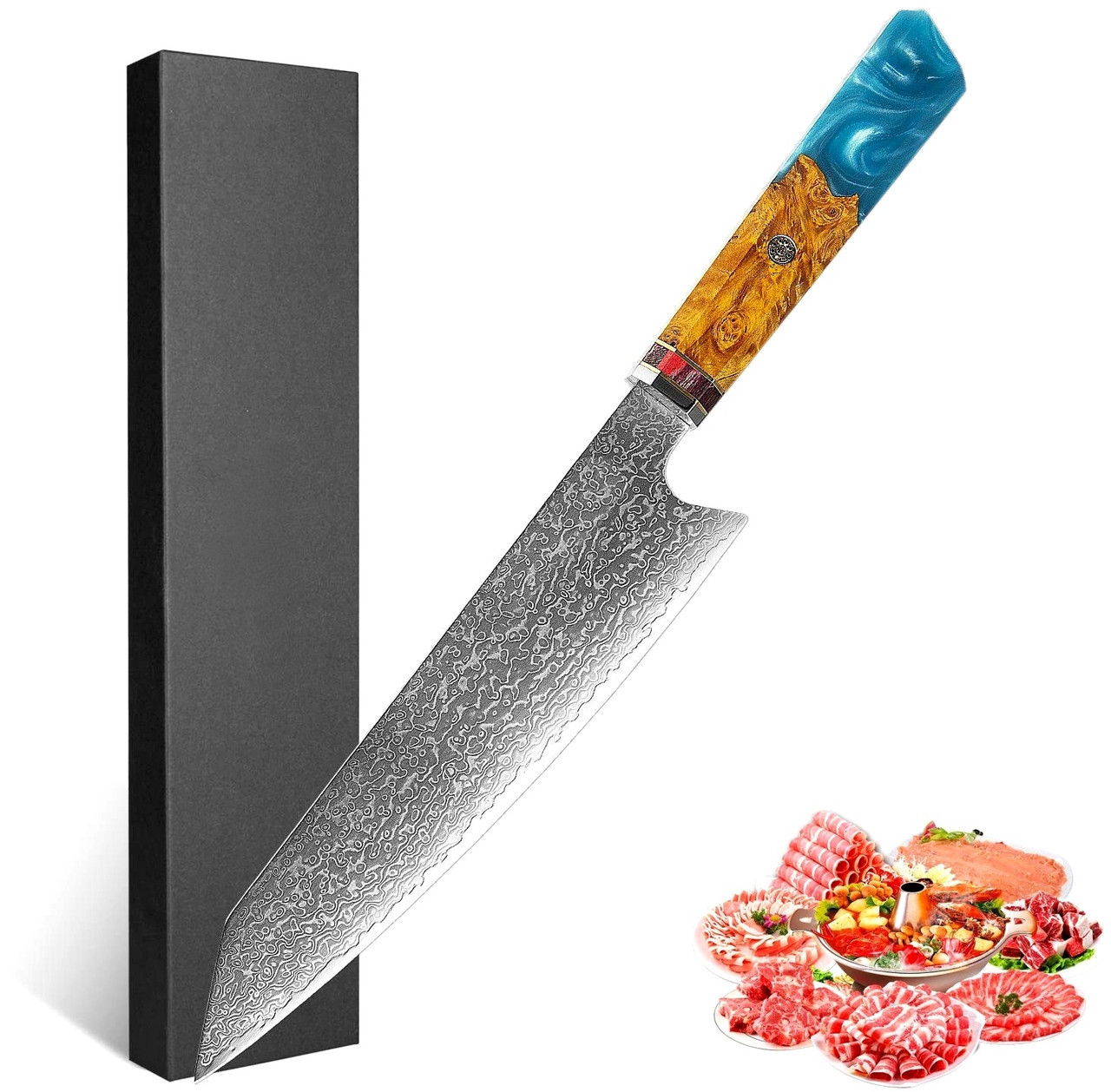 

Нож шеф-повара Киритсуке 20.5 см из 67 слоев дамасской стали VG10 в подарочной коробке (KDSVG10-01)