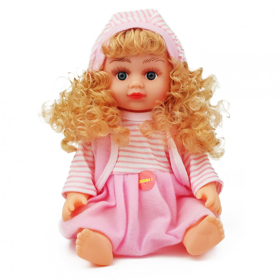 

Кукла музыкальная "Алина" 5066/69/75/76/9006 27 см (В розовом платье в полоску в шапочке) Bambi