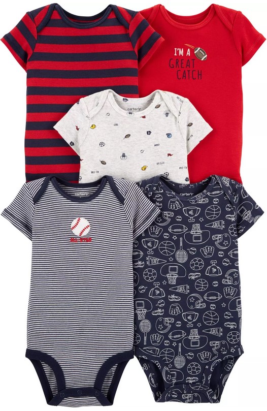 

Бодик на короткий рукав красный в полоску Carters 7162 Carter's 9 мес Красный 36863