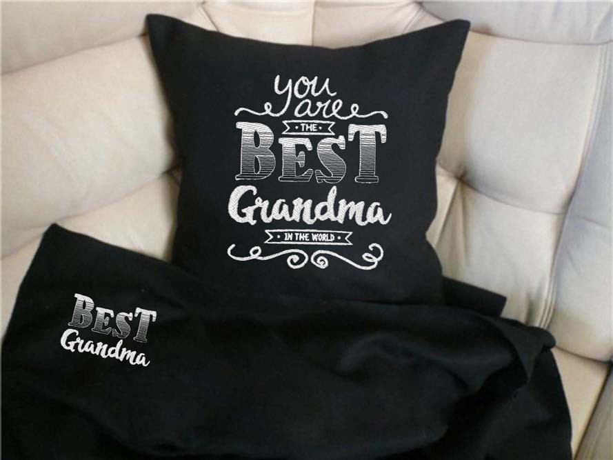 

Набор подушка и плед You are best grandma Черный (08)