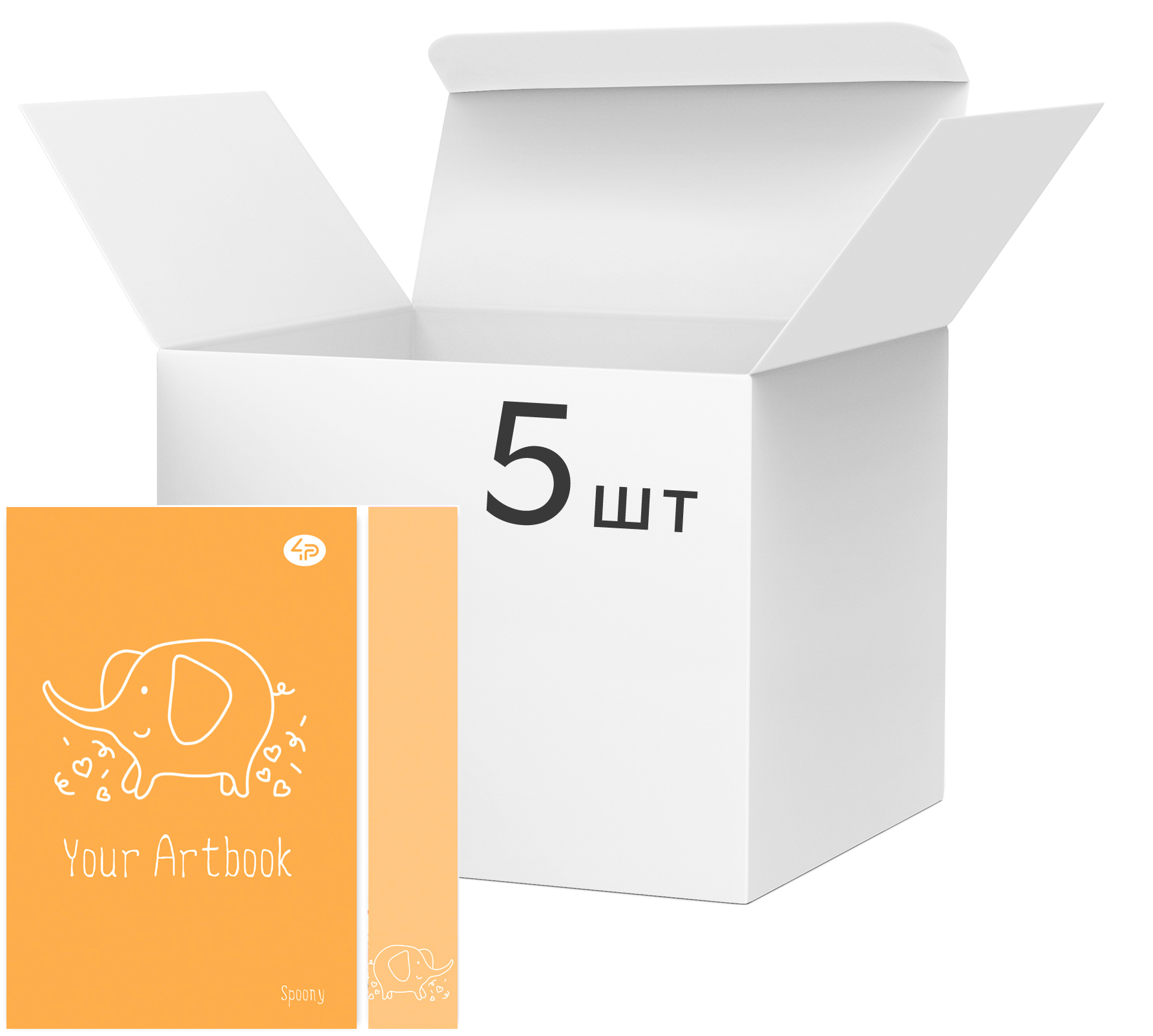 

Упаковка блокнотов 4Profi Profiplan Artbook Spoony A5 без линовки 40 листов Elephant 5 шт (902736)