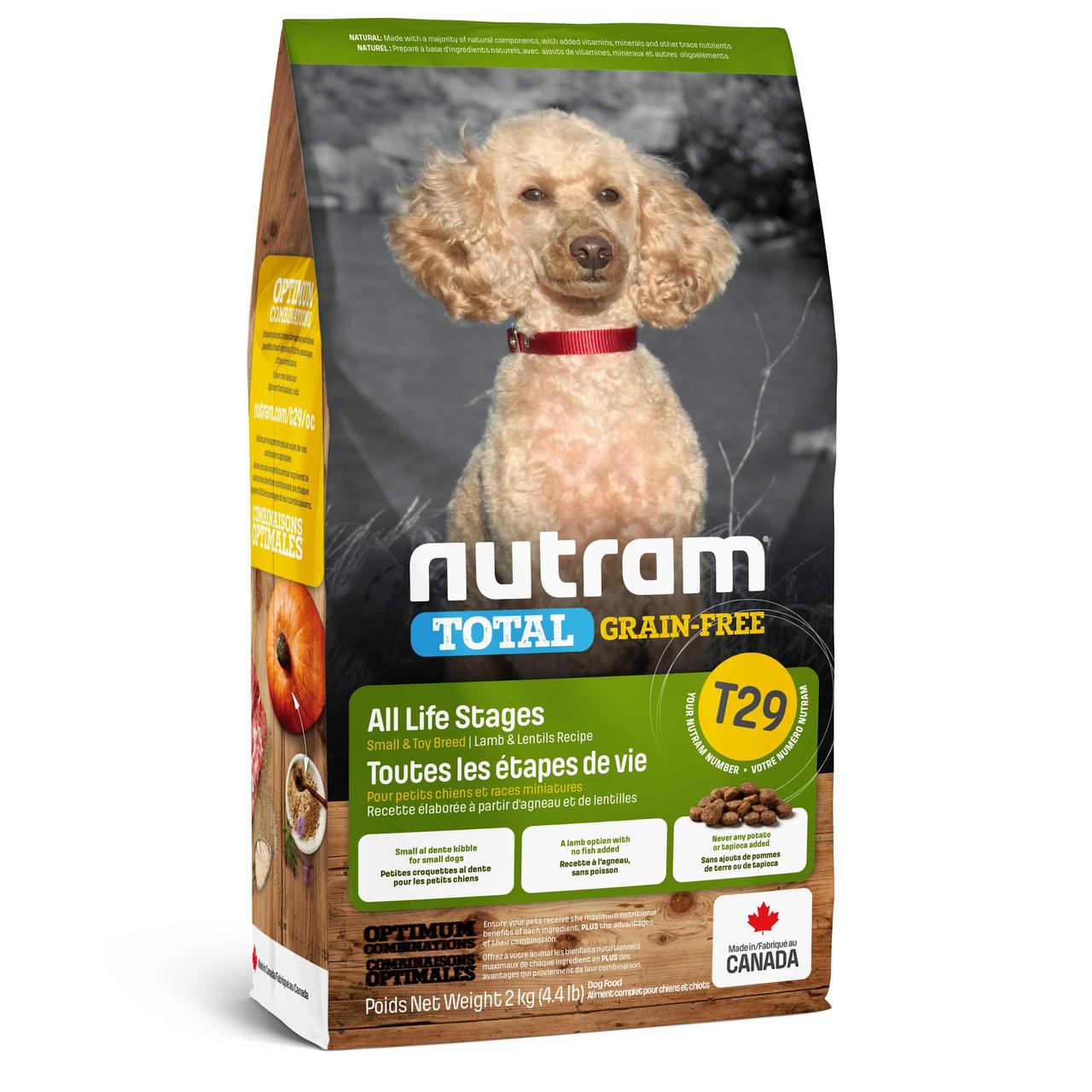 

Беззлаковый сухой корм Nutram (Нутрам) T29 Lamb Small Dog для собак мелких пород (ягненок) 2 кг