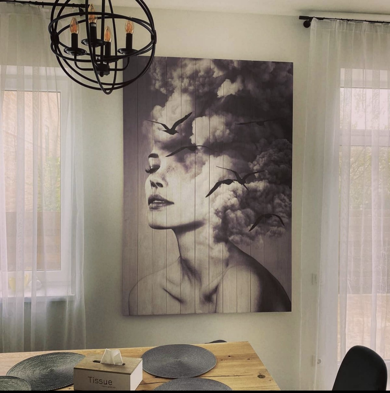 

Картина на дереве Wood Stamp Тучи как разум 180*120см