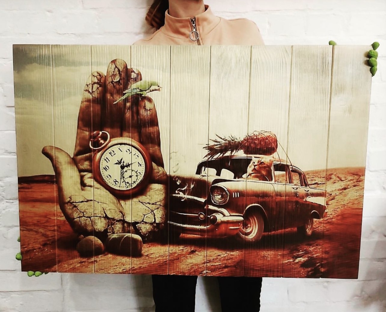 

Картина на дереве Wood Stamp Время в дороге 60*90см