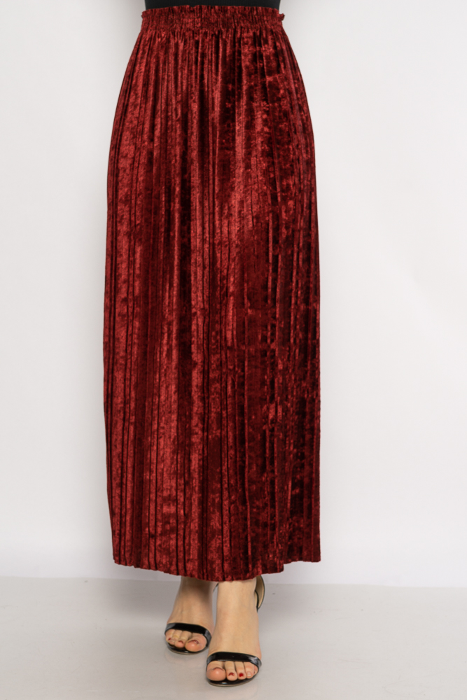 

Юбка макси плиссированная велюровая 631F005 (Бордовый) ToS M-XL Размер цвет Бордовый