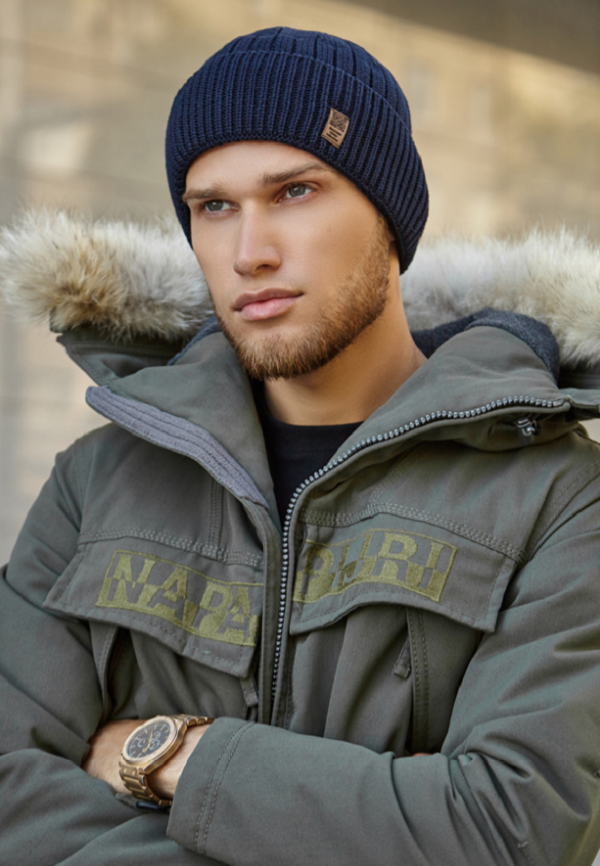 

Мужская шапка вязаная «Лютер» Braxton Синий (135W)