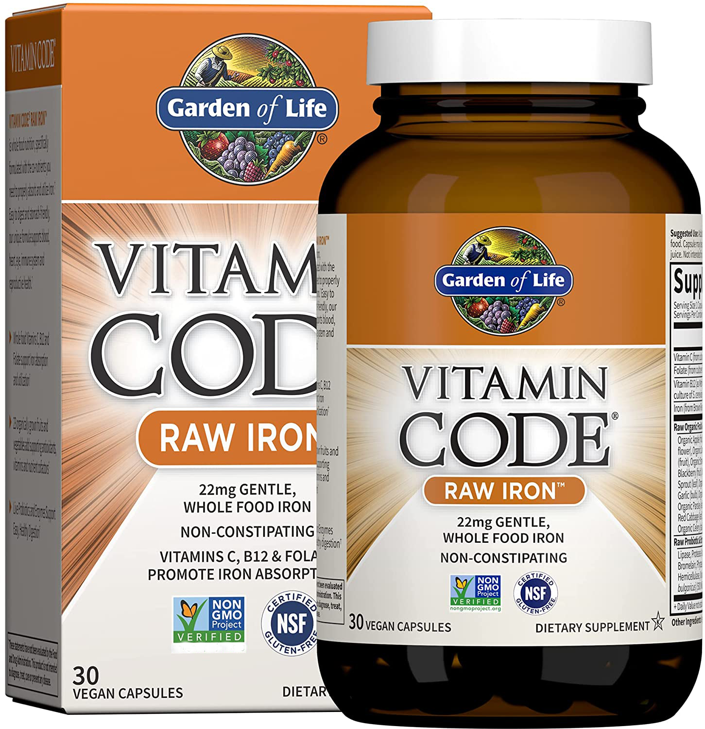

Garden of Life Vitamin Code Raw Iron 30 капсул (4384303872)