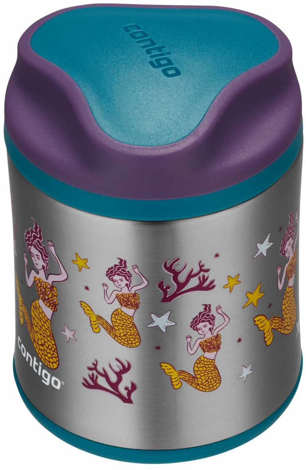 

Термос детский для еды Contigo Food Jar серебристый с рисунком русалки 0.3 л