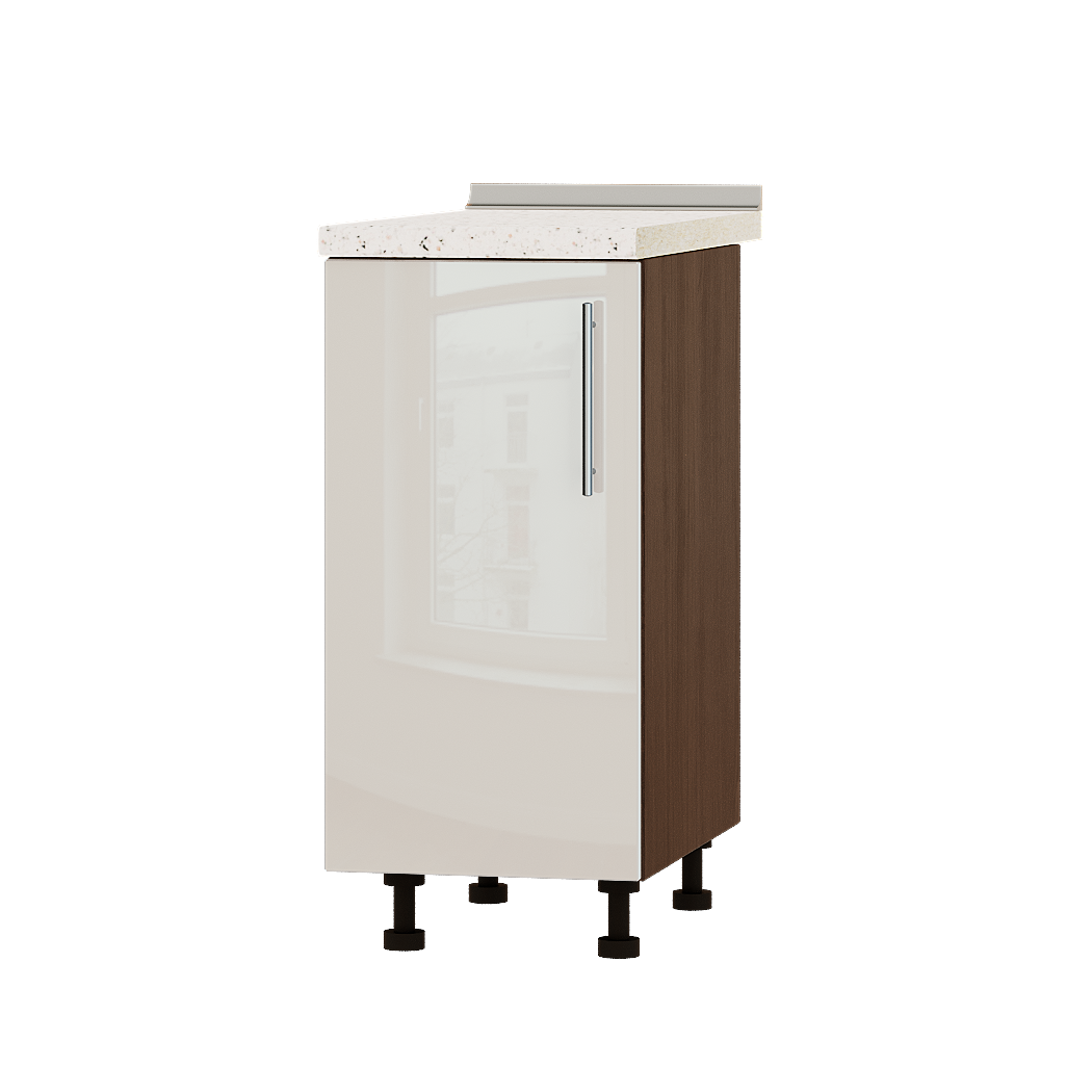 

Кухня Акрил модуль Низ Н83-380 Бьянко Глянец Венге темный 38х47х82 см