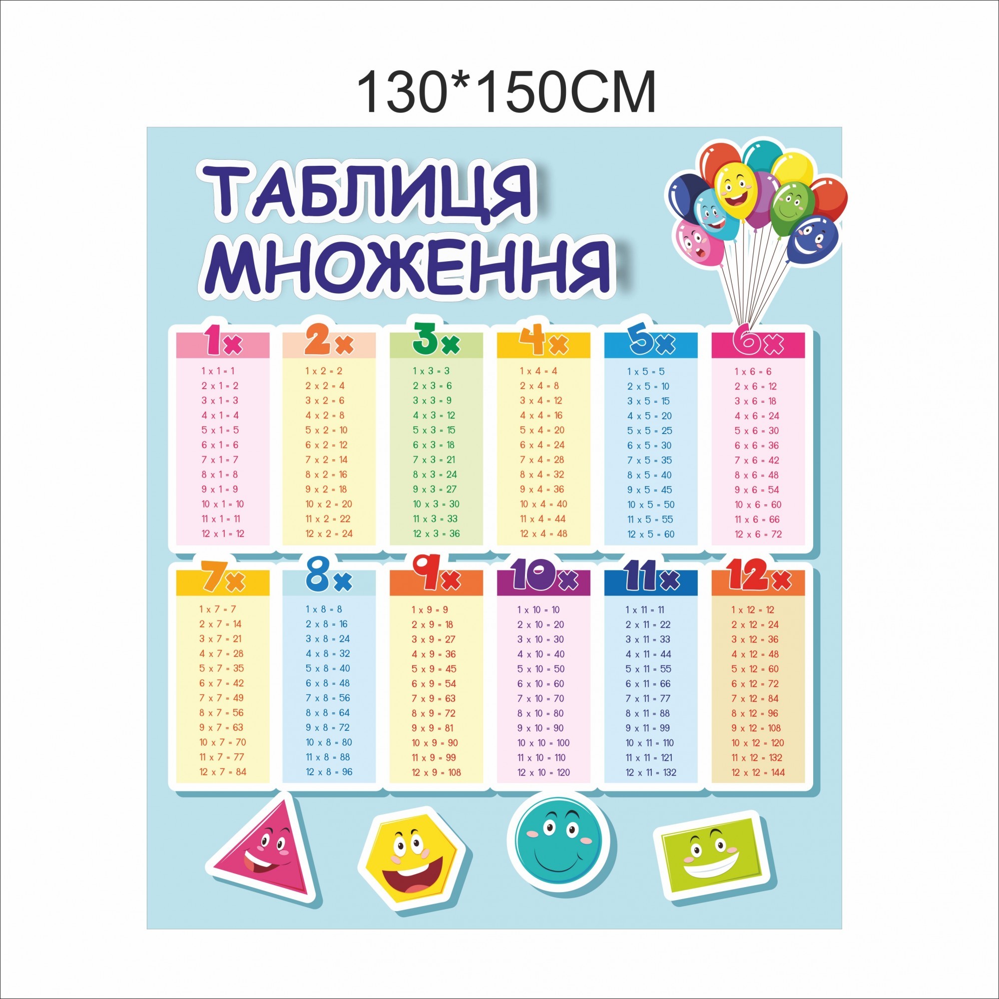 

Стенд Vivay Таблиця множення 130x150 см (7422)