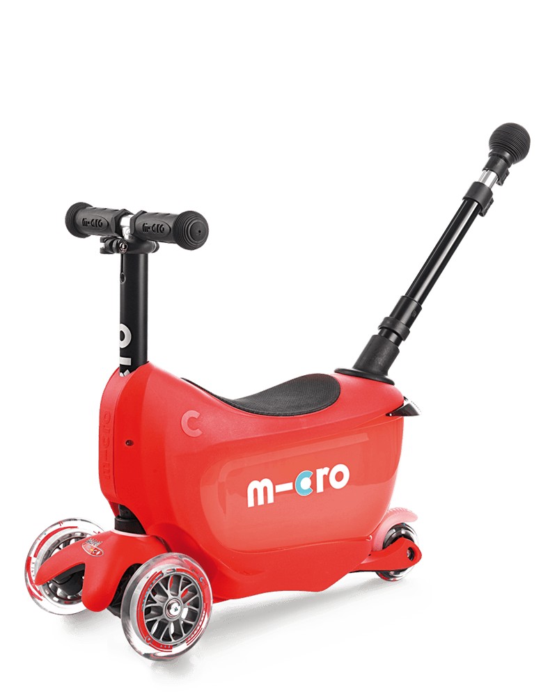 

Самокат 2 в 1 с сидением и родительской ручкой Micro Mini2go Deluxe Plus Red красный