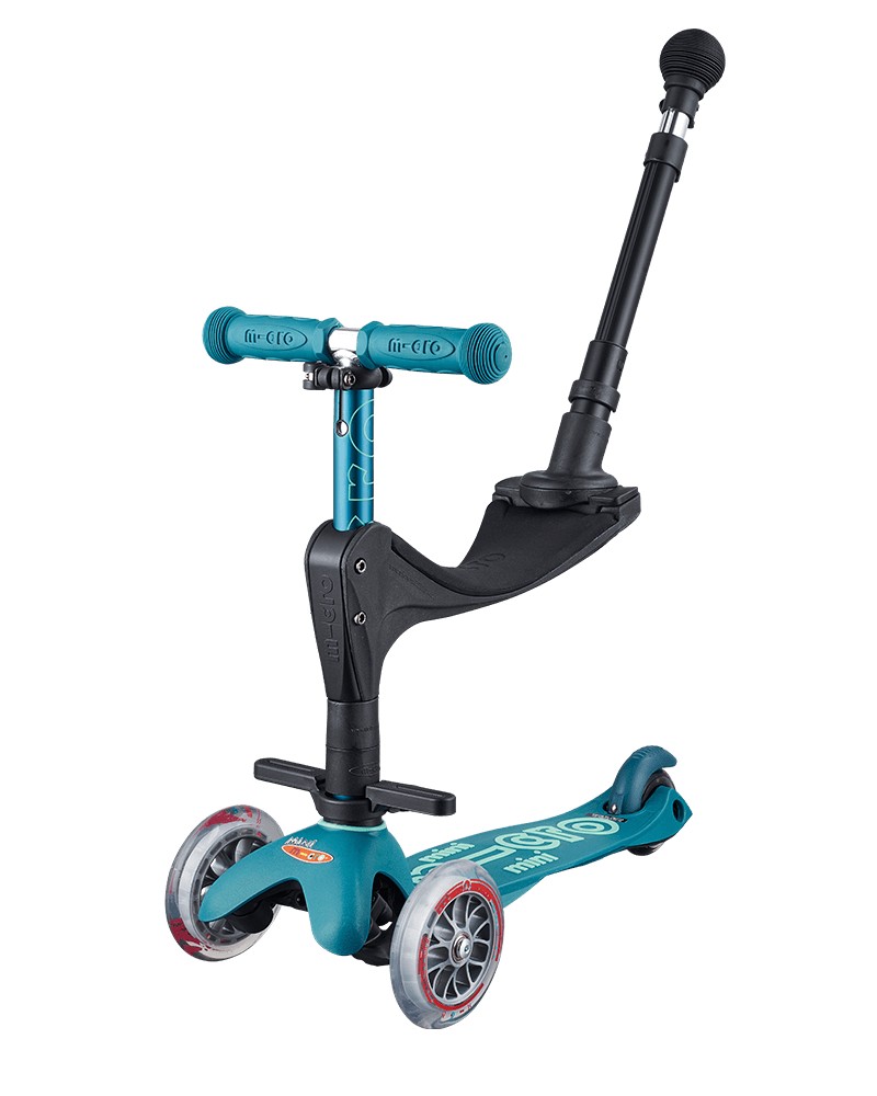 

Самокат 2 в 1 с сидением и родительской ручкой Mini Micro 3 in 1 Deluxe Plus Ice Blue бирюзовый
