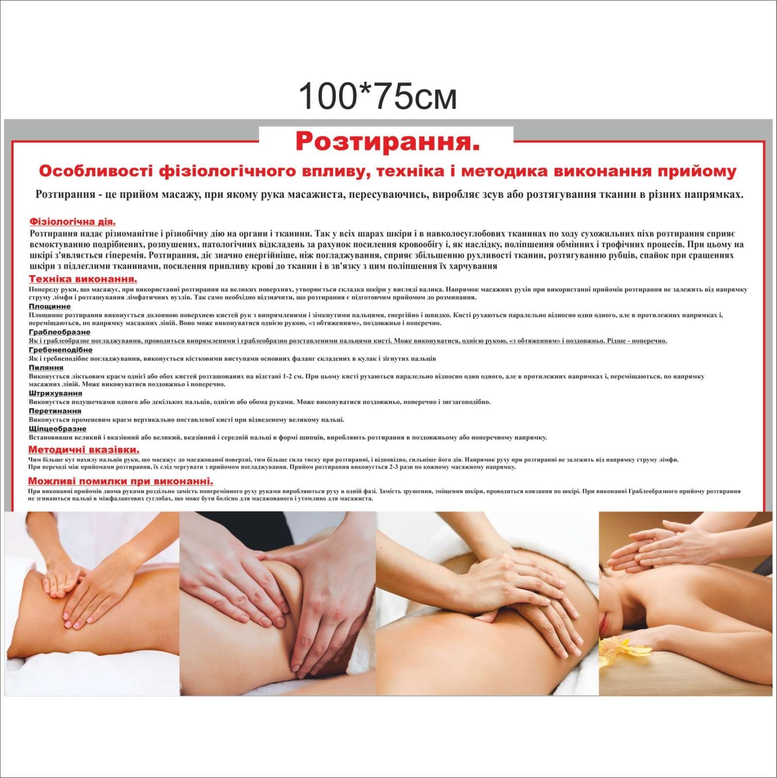 

Плакат Beauty Special Розтирання 100x75 см (7654)