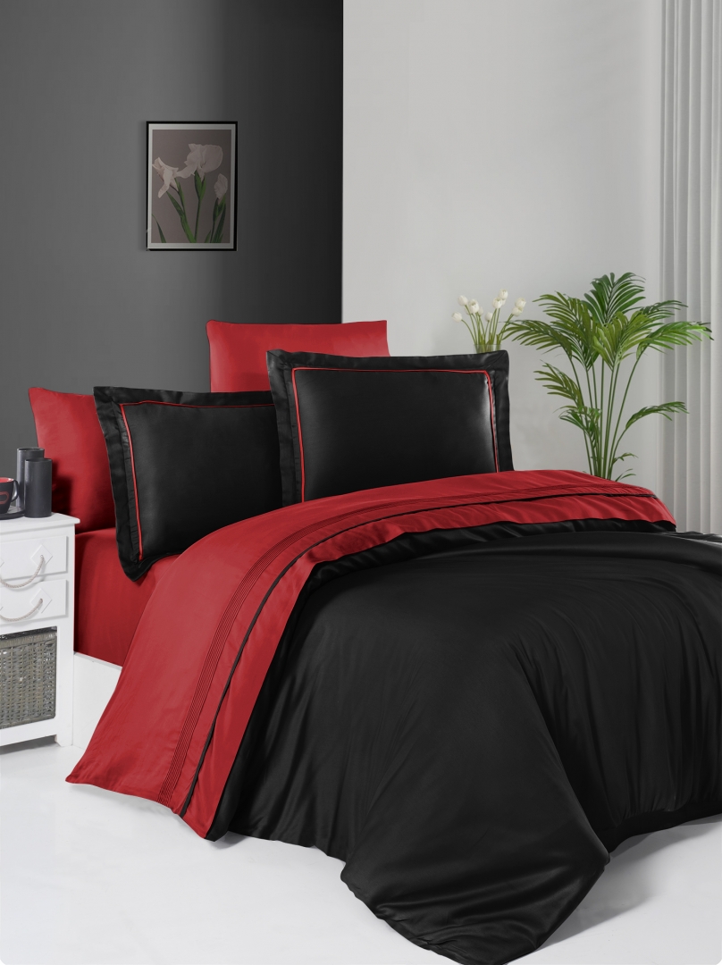 

Постельное белье First Choice Red Black Евро турция, сатин де люкс