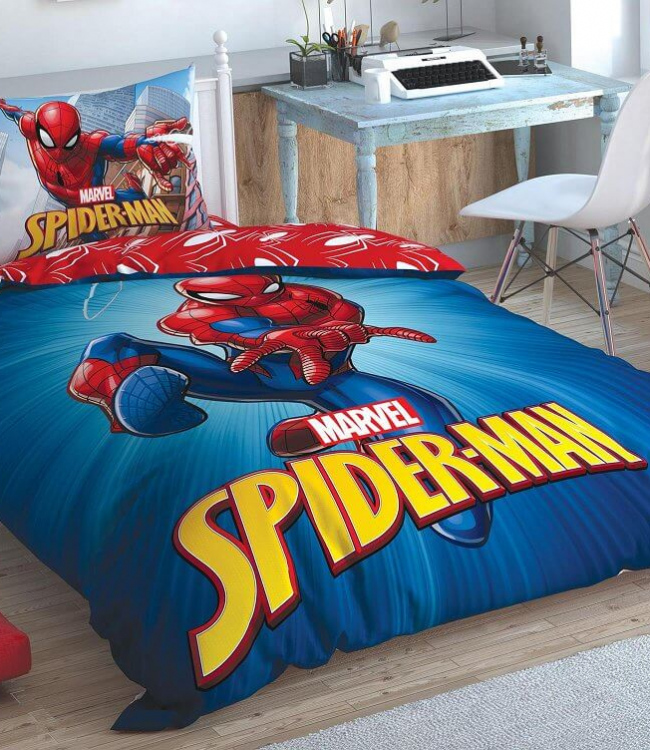 

Постельное белье Tac Disney SpiderMan Time To Move Детский (простынь на резинке) турция, ранфорс